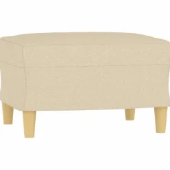 vidaXL Reposapiés de tela 60x50x41 cm Crema Sale