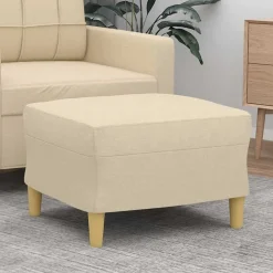 vidaXL Reposapiés de tela 60x50x41 cm Crema Sale