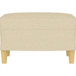 vidaXL Reposapiés de tela 60x50x41 cm Crema Sale