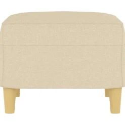 vidaXL Reposapiés de tela 60x50x41 cm Crema Sale