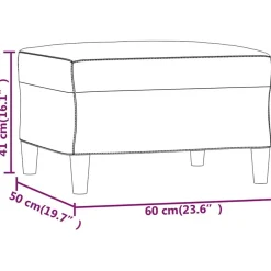 vidaXL Reposapiés de tela 60x50x41 cm Crema Sale