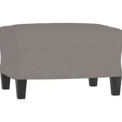 vidaXL Otomanas-Reposapiés de tela gris taupe 60x50x41 cm