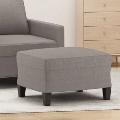vidaXL Otomanas-Reposapiés de tela gris taupe 60x50x41 cm