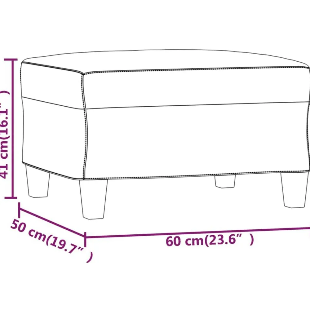 vidaXL Otomanas-Reposapiés de tela gris taupe 60x50x41 cm