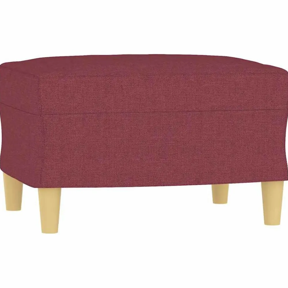vidaXL Otomanas-Reposapiés de tela rojo tinto 60x50x41 cm