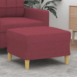 vidaXL Otomanas-Reposapiés de tela rojo tinto 60x50x41 cm