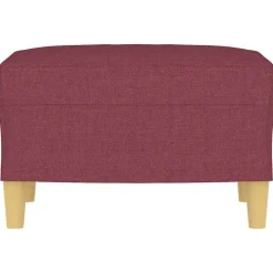 vidaXL Otomanas-Reposapiés de tela rojo tinto 60x50x41 cm