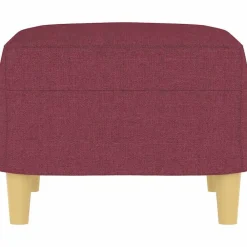 vidaXL Otomanas-Reposapiés de tela rojo tinto 60x50x41 cm