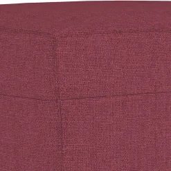 vidaXL Otomanas-Reposapiés de tela rojo tinto 60x50x41 cm