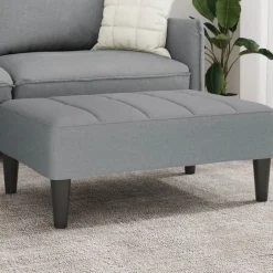 vidaXL Reposapiés de tela 77x55x31 cm Gris claro Online