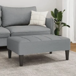 vidaXL Reposapiés de tela 77x55x31 cm Gris claro Online