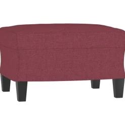 vidaXL Otomanas-Reposapiés de tela rojo tinto 60x50x41 cm