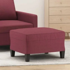 vidaXL Otomanas-Reposapiés de tela rojo tinto 60x50x41 cm