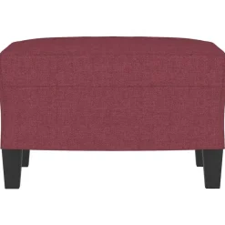 vidaXL Otomanas-Reposapiés de tela rojo tinto 60x50x41 cm
