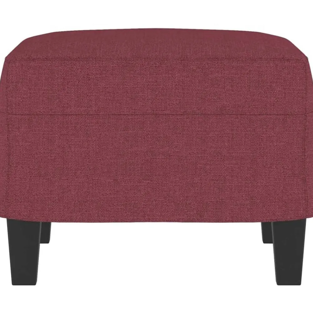 vidaXL Otomanas-Reposapiés de tela rojo tinto 60x50x41 cm