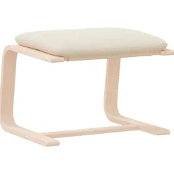 vidaXL Reposapiés de tela 51x41x40 cm Crema Sale