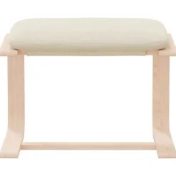 vidaXL Reposapiés de tela 51x41x40 cm Crema Sale