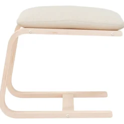 vidaXL Reposapiés de tela 51x41x40 cm Crema Sale