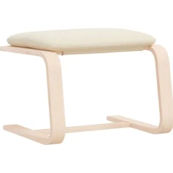 vidaXL Reposapiés de tela 51x41x40 cm Crema Sale
