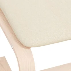 vidaXL Reposapiés de tela 51x41x40 cm Crema Sale