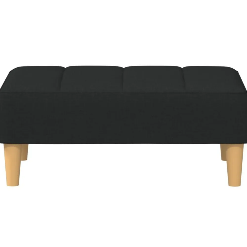 vidaXL Reposapiés de tela 77x55x31 cm Negro