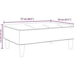 vidaXL Reposapiés de tela 77x55x31 cm Negro