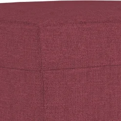 vidaXL Reposapiés de tela rojo tinto 60x50x41 cm Rojo vino tinto Outlet
