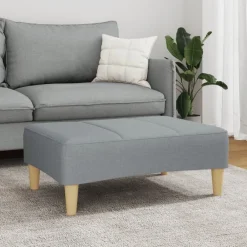 vidaXL Reposapiés de tela 77x55x31 cm Gris claro Discount