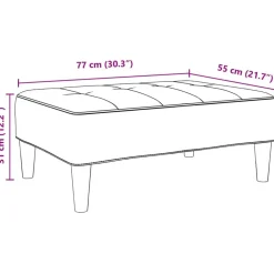 vidaXL Otomanas-Reposapiés de tela 77x55x31 cm