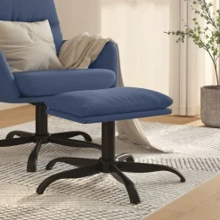 vidaXL Reposapiés de tela 60x60x36 cm Azul Outlet