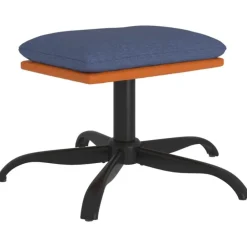 vidaXL Otomanas-Reposapiés de tela y cuero sintético azul 60x60x36 cm