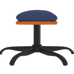 vidaXL Otomanas-Reposapiés de tela y cuero sintético azul 60x60x36 cm