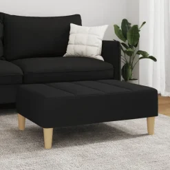 vidaXL Reposapiés de tela 77x55x31 cm Negro Clearance