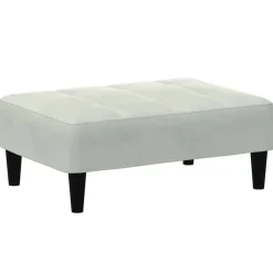 vidaXL Reposapiés de terciopelo 77x55x31 cm Gris claro Discount