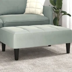 vidaXL Reposapiés de terciopelo 77x55x31 cm Gris claro Discount