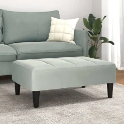 vidaXL Reposapiés de terciopelo 77x55x31 cm Gris claro Discount