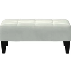 vidaXL Reposapiés de terciopelo 77x55x31 cm Gris claro Discount