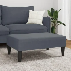 vidaXL Reposapiés de terciopelo 77x55x31 cm Gris oscuro New