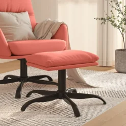 vidaXL Reposapiés de terciopelo 60x60x36 cm Rosa Discount