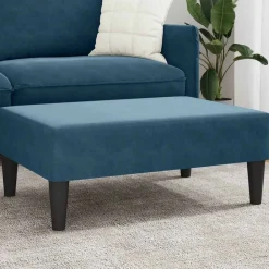 vidaXL Reposapiés de terciopelo 77x55x31 cm Azul Discount