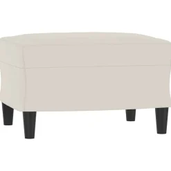 vidaXL Reposapiés de terciopelo 60x50x41 cm Crema New