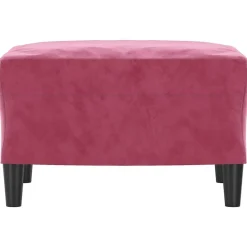 vidaXL Reposapiés de terciopelo rojo tinto 60x50x41 cm Rojo vino tinto Best