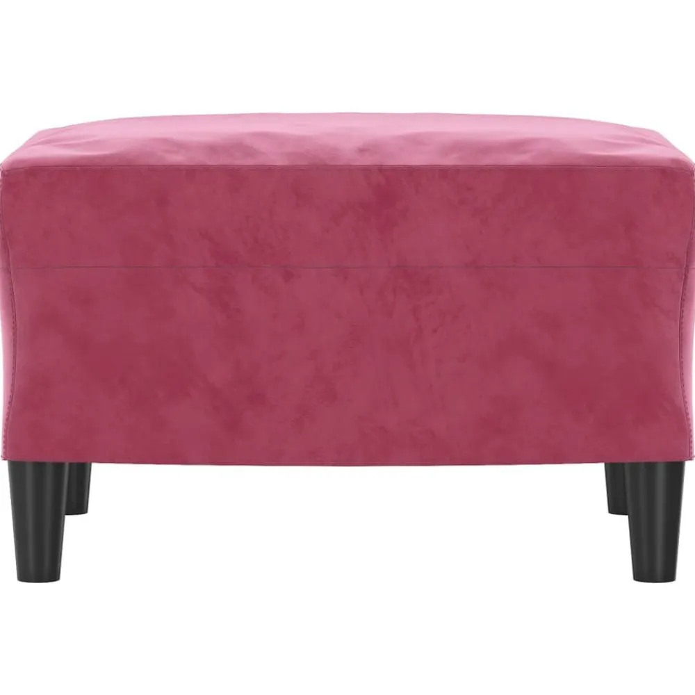 vidaXL Reposapiés de terciopelo rojo tinto 60x50x41 cm Rojo vino tinto Best