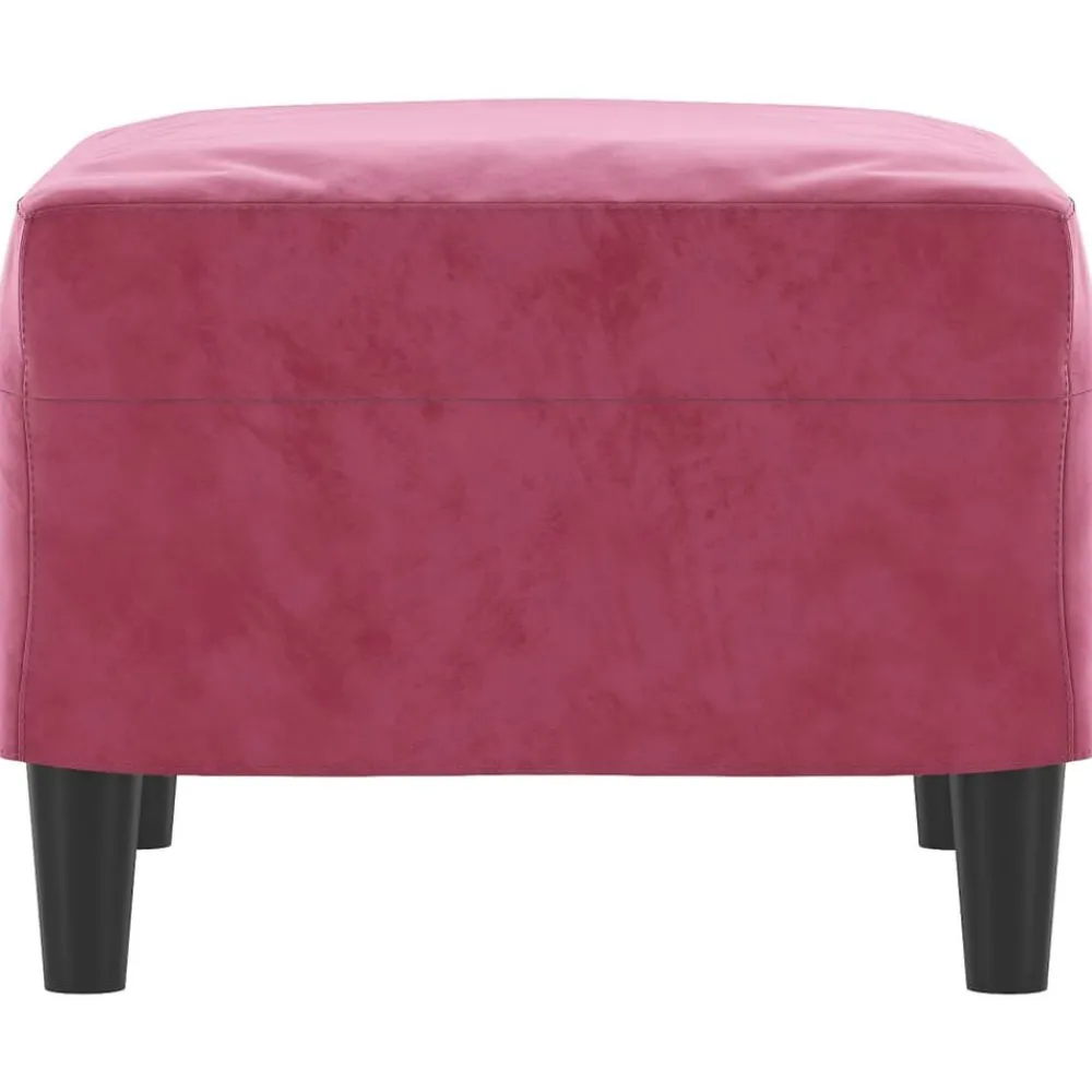 vidaXL Reposapiés de terciopelo rojo tinto 60x50x41 cm Rojo vino tinto Best