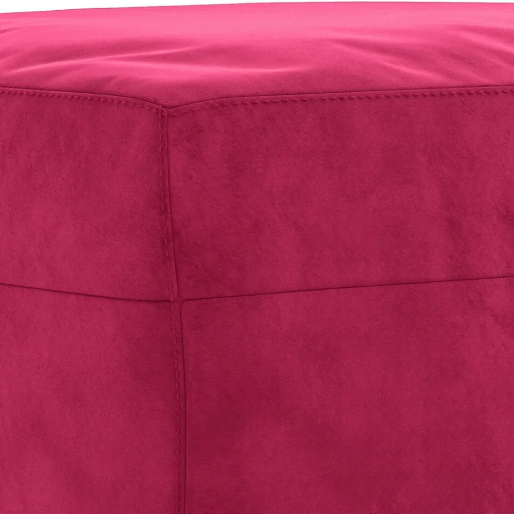 vidaXL Reposapiés de terciopelo rojo tinto 60x50x41 cm Rojo vino tinto Best