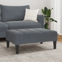 vidaXL Reposapiés de terciopelo 77x55x31 cm Gris oscuro Sale