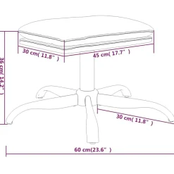 vidaXL Reposapiés de terciopelo 60x60x36 cm Blanco crema