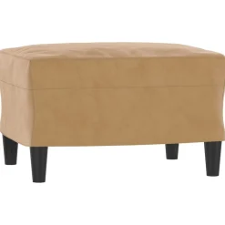 vidaXL Otomanas-Reposapiés de terciopelo marrón 60x50x41 cm
