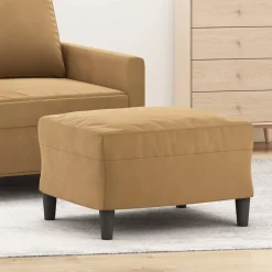 vidaXL Otomanas-Reposapiés de terciopelo marrón 60x50x41 cm
