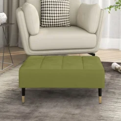 vidaXL Reposapiés de terciopelo 78x56x32 cm Verde claro Best